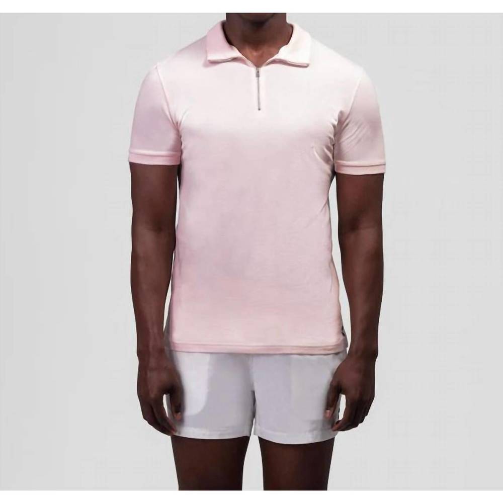 NEW RON DORFF cotton piqué polo in pastel pink
